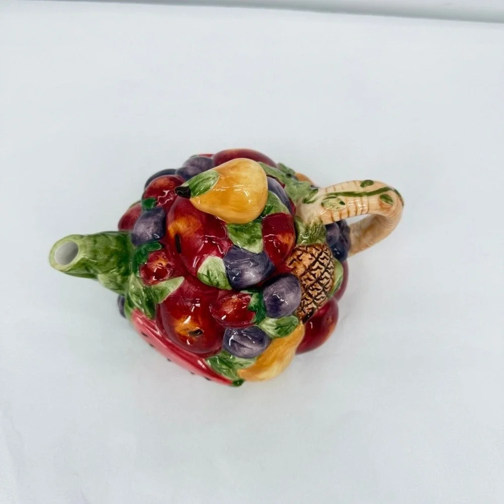 Susan Winget JCPenney Fruit Teapot Colorful Cottagecore Maximal‎ Ceramic Decor